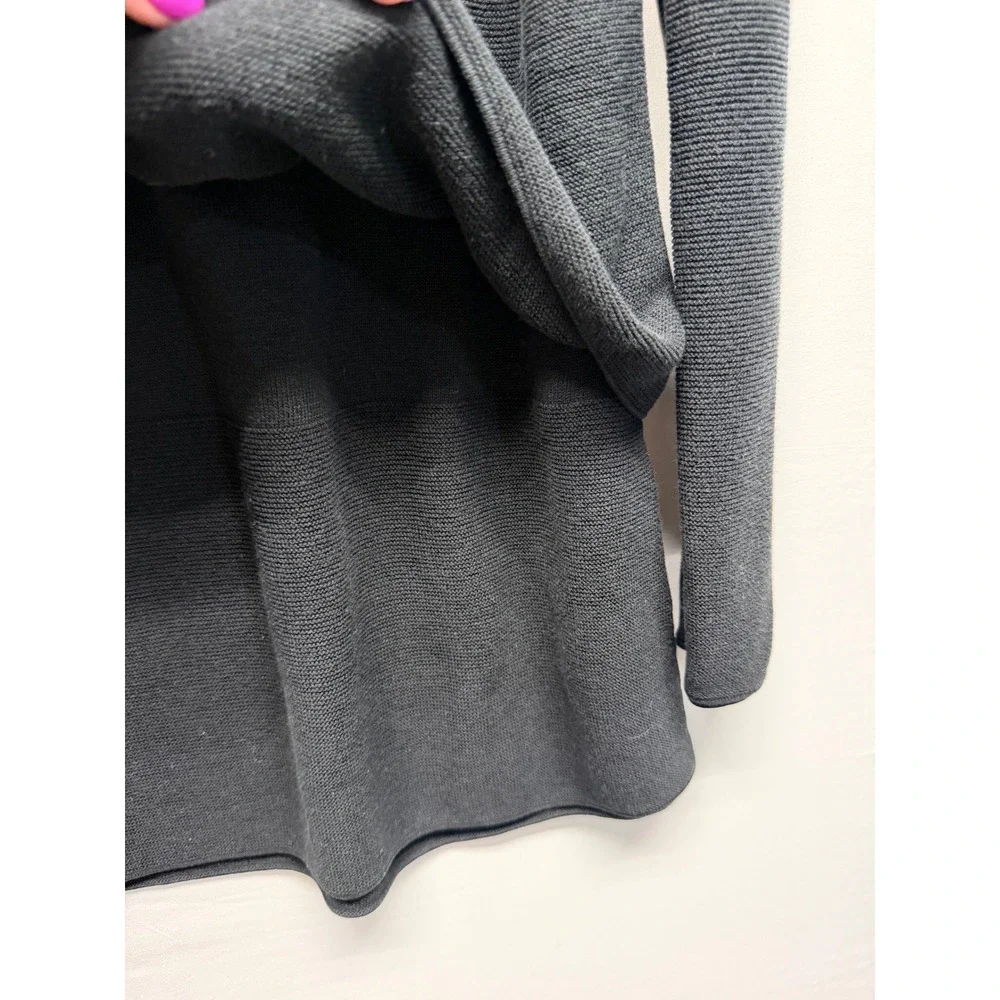 Pure Jill Womens Black Layered V-Neck Long Sleeve Knit Sweater Size L